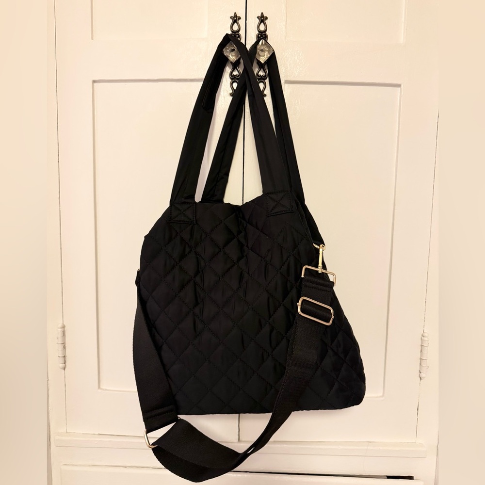 Amy Stran × AHDORNED Quilted Nylon Tote with Accessories Black